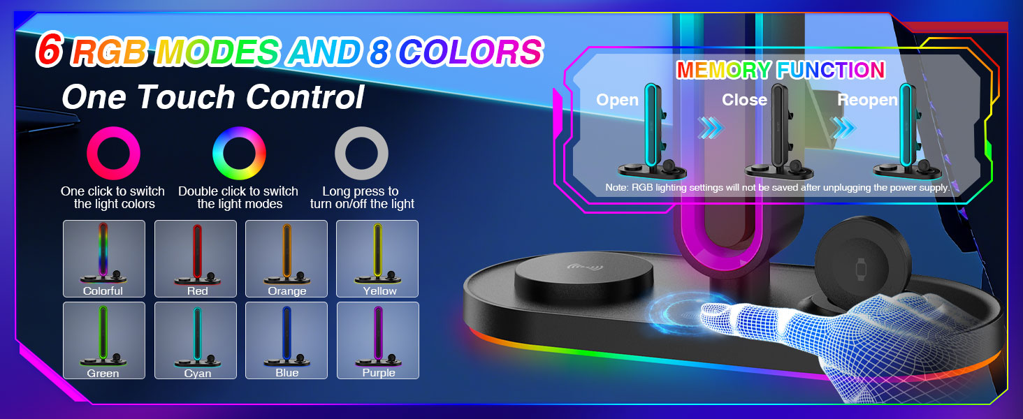 RGB Headphone Controller Stand