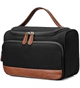 Vorspack Structured Canvas Toiletry Bag for Men, Upright Travel Bag with Wet Pocket, Wide Opening...