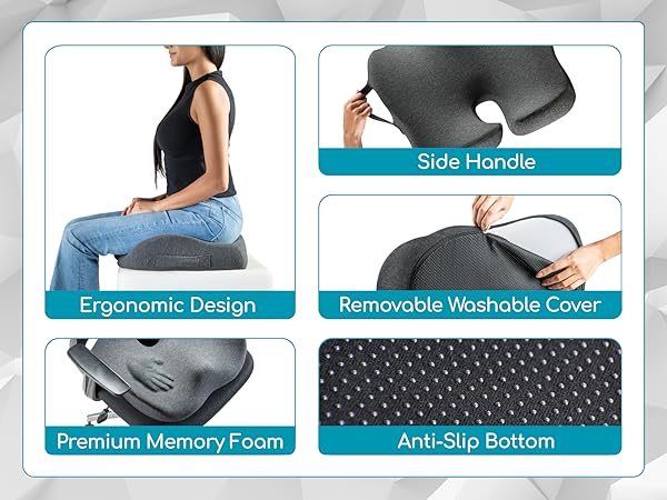 seat cushions for office chairs, coccyx pillow, car seat cushion, Seat cushion Features