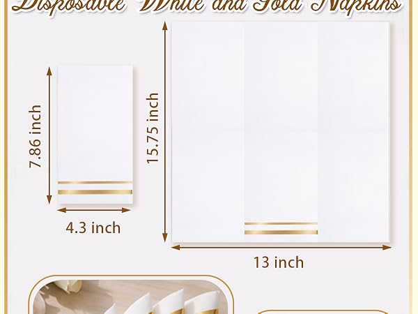 Gold Paper Napkins Disposable