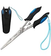 mouhike Fishing Pliers Long Nose Stainless Steel Fish Hook Remover Braid Cutters Split Ring Fish ...