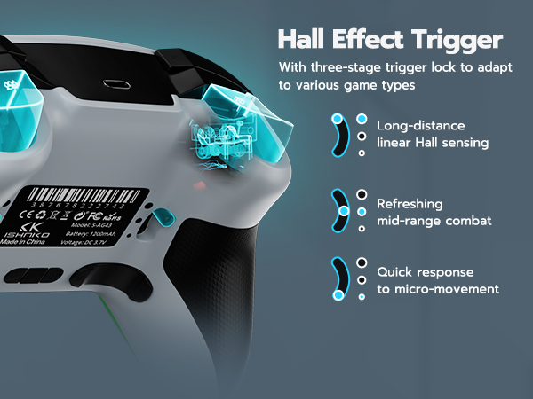 Three-stage Hall effect triggers