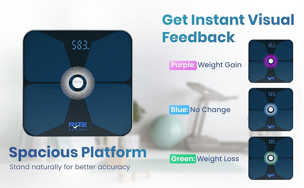 weight scales bathroom, smart scale with bmi, body fat, muscle mass