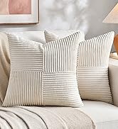 Fancy Homi 2 Packs Boho Cream Decorative Throw Pillow Covers 18x18 Inch for Living Room Couch Bed...
