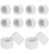 12PCS Sprinkler Cap, 1/2" White PVC Caps End Female Thread Pipe Plug Adapter for Irrigation, DIY ...