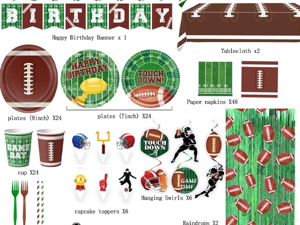 football birthday party decorations