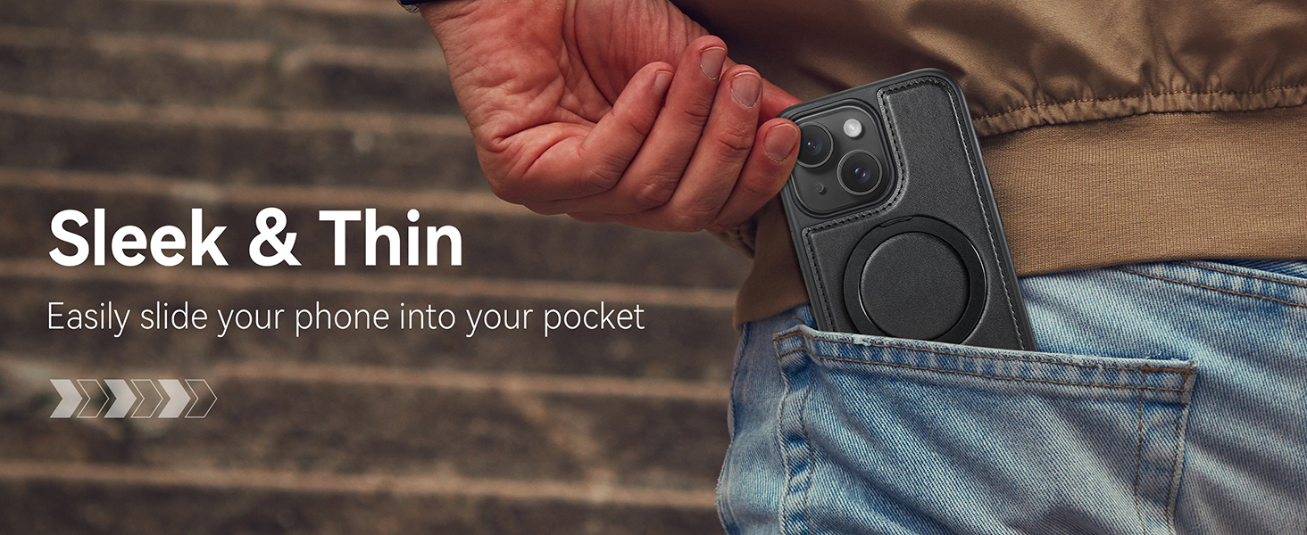 case with stand pu leather compatible with magsafe