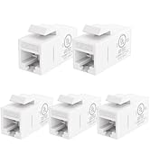 VCE UL Listed CAT6 RJ45 Keystone Jack Inline Coupler 5-Pack, Female to Female Ethernet Cable Exte...