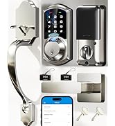 Veise VE07-H Fingerprint Smart Locks for Front Door with Handle Set, App Control, Keyless Entry K...