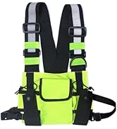 Maizoon Multi Pocket Chest Bag Two-Way Radio Walkie Talkie Hands-Free Pack with Phone Holder Hip ...