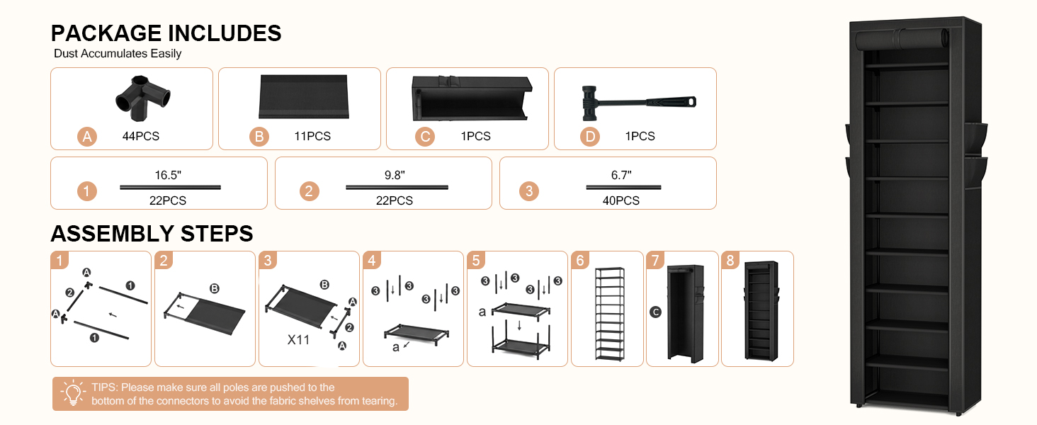 Installation Steps of shoe rack