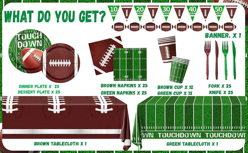 Football Party Supplies Kit
