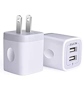 USB Wall Charger, Charger Adapter, AILKIN 2-Pack 2.1A Dual Port Quick Charger Plug Cube for iPhon...