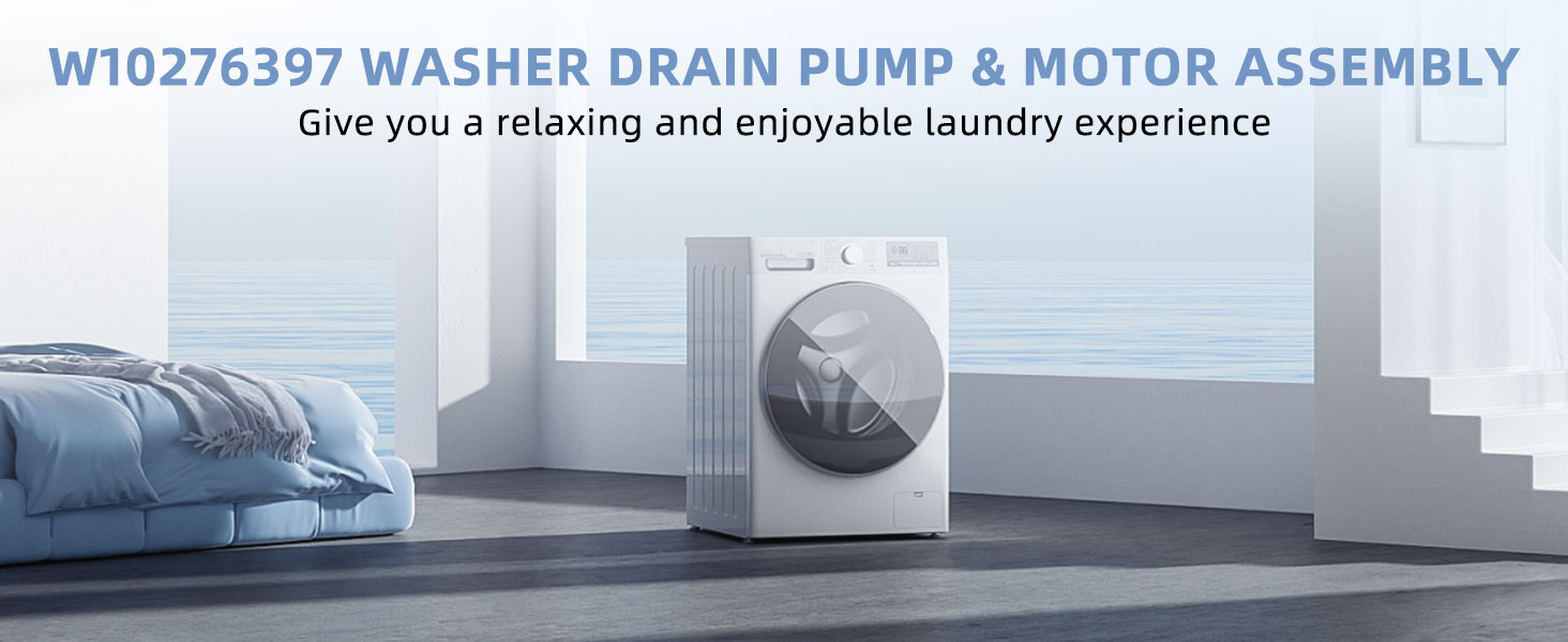 W10276397 Washer Drain Pump by Techecook - Fit for Kenmore Whirlpool Maytag Amana Washing Machine