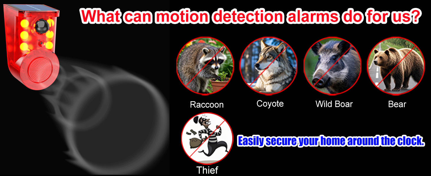 solar outdoor motion sensor alarm