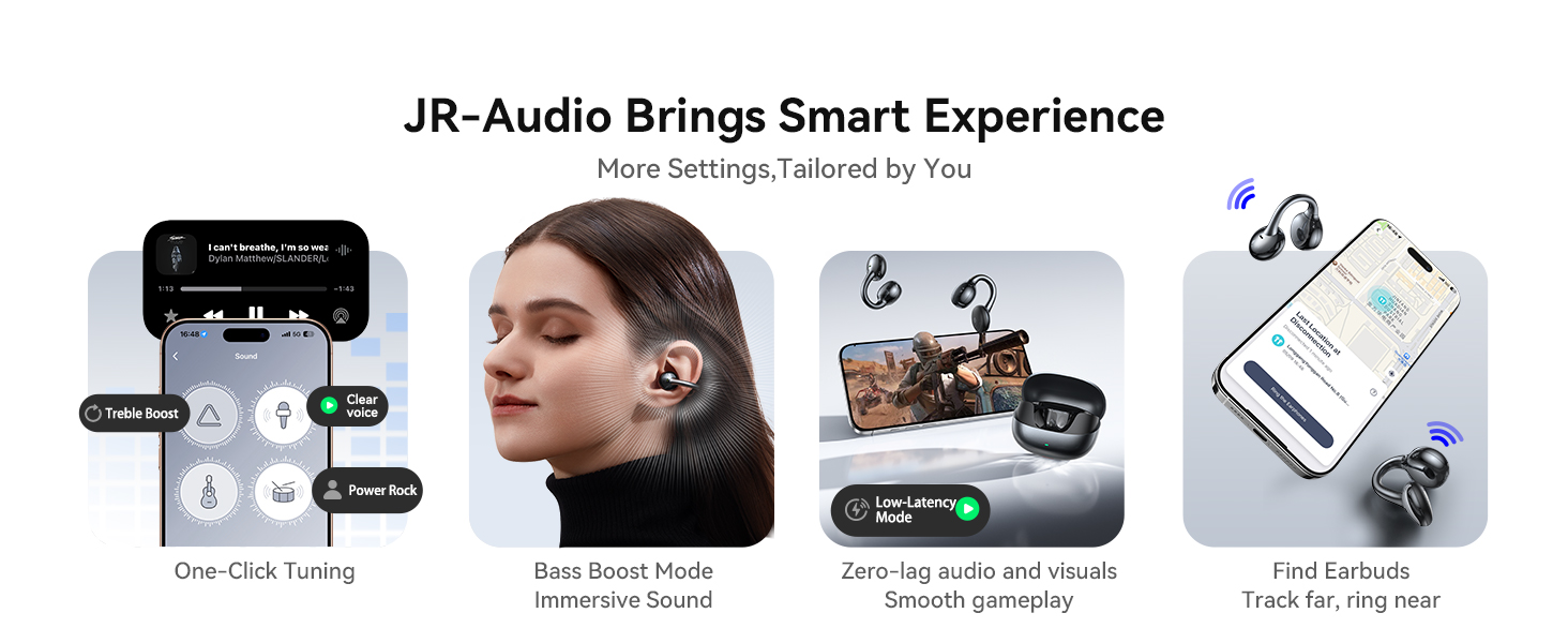 joyroom oe3 earring earbuds open ear clip on earbuds headphones open ear ear buds open ear