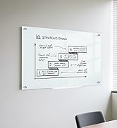 Magnetic Glass Whiteboard for Wall, 36&amp;#34; x 24&amp;#34; Glass Dry Erase Board, Large Frameless