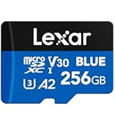 Lexar 256GB Blue Micro SD Card Up to 160MB/s, microSDXC UHS-I Memory Card with SD Adapter, C10, U...