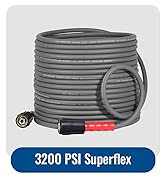 YAMATIC Super Flexible Pressure Washer Hose 50FT 1/4", Kink Resistant Power Washer Hose Replaceme...