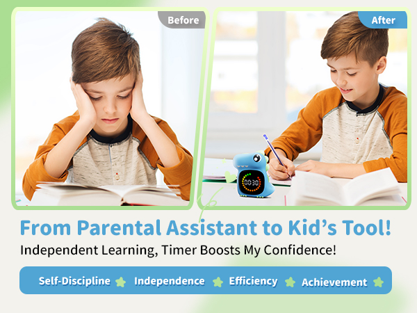 Doliwish Blue Dinosaur Visual Timer for Kid