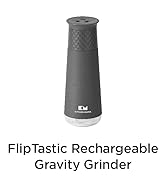 Kitchen Mama Rechargeable Gravity Salt and Pepper Grinder, Adjustable Coarseness, Refillable