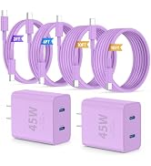 QZIIW iPhone 16 15 Pro Max Charger Fast Charging,45W Dual Port USB C Fast Charger Block [2-Pack] ...