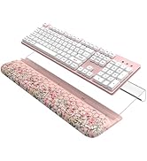 HAOCOO Ergonomic Keyboard Wrist Rest, Keyboard Riser with 3-Level Height Adjustment, Non-Slip Com...