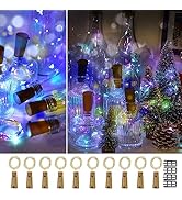 osteplus Wine Bottle Lights with Cork, 10 Pack with 12 Replacement Batteries Mini Fairy String Li...