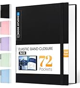 Sooez Art Portfolio 9"x12", 72 Pockets Large Portfolio Folder Display 144 Pages, Heavy Duty Binde...