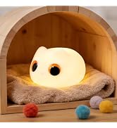 Squishy Cat Night Light 2 Brightness Adjustable Cute Big Eyes Kitty Light with 20mins Timer Nurse...