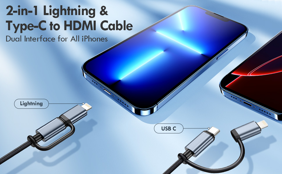 hdmi usb c to lightning cable usbc for iphone pro max cord adapter type apple tv ipad air ft mini a