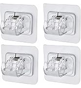 4PCS No Drill Curtain Rod Brackets, Self Adhesive Curtain Rod Holder Hooks, Nail Free Adjustable ...