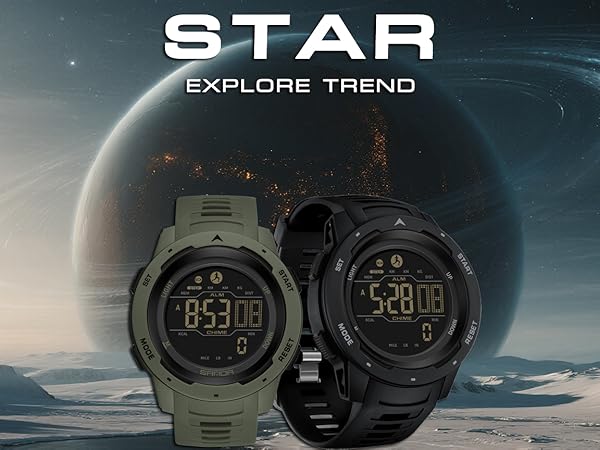 findtime mens watch digital pedometer step counter watches military tactical waterproof wrist watch