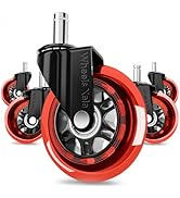 Office Chair Wheels, Set of 5, 11x22mm Stem Size That Fits 98% Chairs, Rubber Rollerblade Casters...