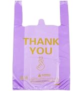 ysmile Plastic Grocery Bag Thank You T Shirt Plastic Shopping Bag for Small Business Food To Go B...