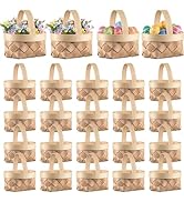 DOITOOL 24 Pack Mini Woven Baskets with Handles, Farmhouse Miniature Flower Basket for Easter Wed...