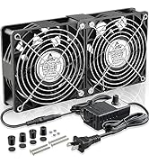 GDSTIME Dual 120mm x 38mm Computer Fan with AC Plug, AC 110V-240V Variable Speed Fan 240mm for DI...
