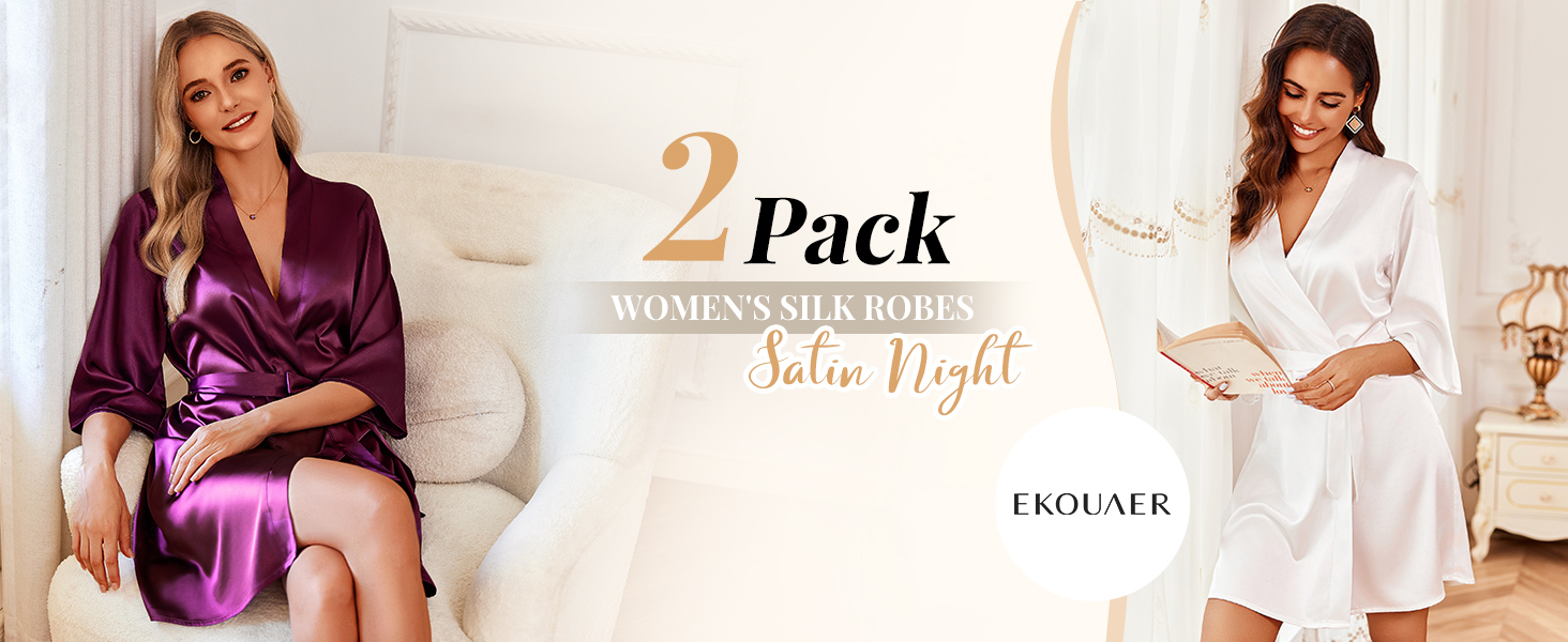 2 pack silk robe