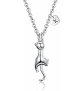 AILAAILA Kitty Cat Necklace for Girls | Heart Initial Letter Necklace | Stainless Steel Pendant J...