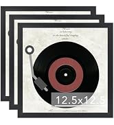 JCJMY Vinyl Frame Record Frames for the Wall Display Album Covers, Wood 12.5x12.5 Frames Black fo...