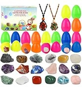 18Pcs Prefilled Easter Eggs with Crystals and Healing Stones, Easter Basket Stuffers for Teens Wo...