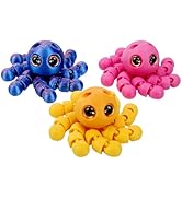 Luckana 3D Printed Octopus Keychain, 3 Pack Cute Ocean Resin Key Ring Gift for Kids &amp; Adults