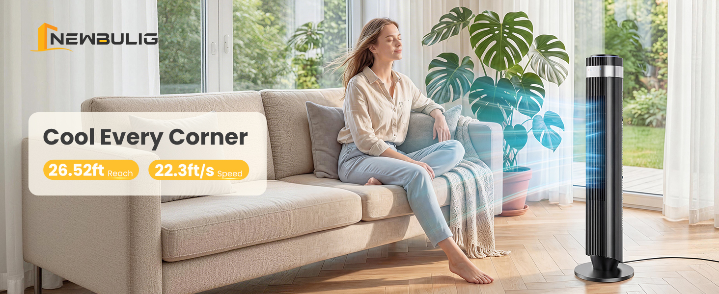 Oscillating Standing Bladeless Fan with Remote