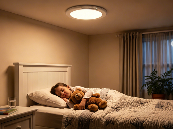 Ceiling lights installed for use in the bedroom