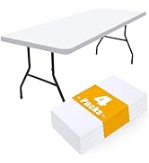 Smiry 4 Pack Rectangle Picnic Table Cloth, Waterproof Elastic Fitted Tablecloths, Washable Polyes...