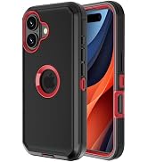 Jiunai for iPhone 16 Case Heavy Duty Strong Shockproof Port Protection Screenless Dustproof Dual ...