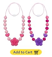 Chew Necklaces for Sensory Kids and Adults, Silicone Chewy Necklace Sensory Toys for Children wit...