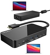 MacBook Pro Docking Station with 180W Power Adapter, iVANKY VCD03 12-in-2 Dual 4K@60Hz Monitor US...