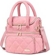 Weitars Lunch Bag for Women Men,Double Deck Lunch Box for Women,Quilted Lunch Tote for Work,Insul...