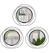 3 Set 13 inch Black Circle Mirrors Wall Decor Iron Frame Wire Mirror Metal Circular Mirror Home D...